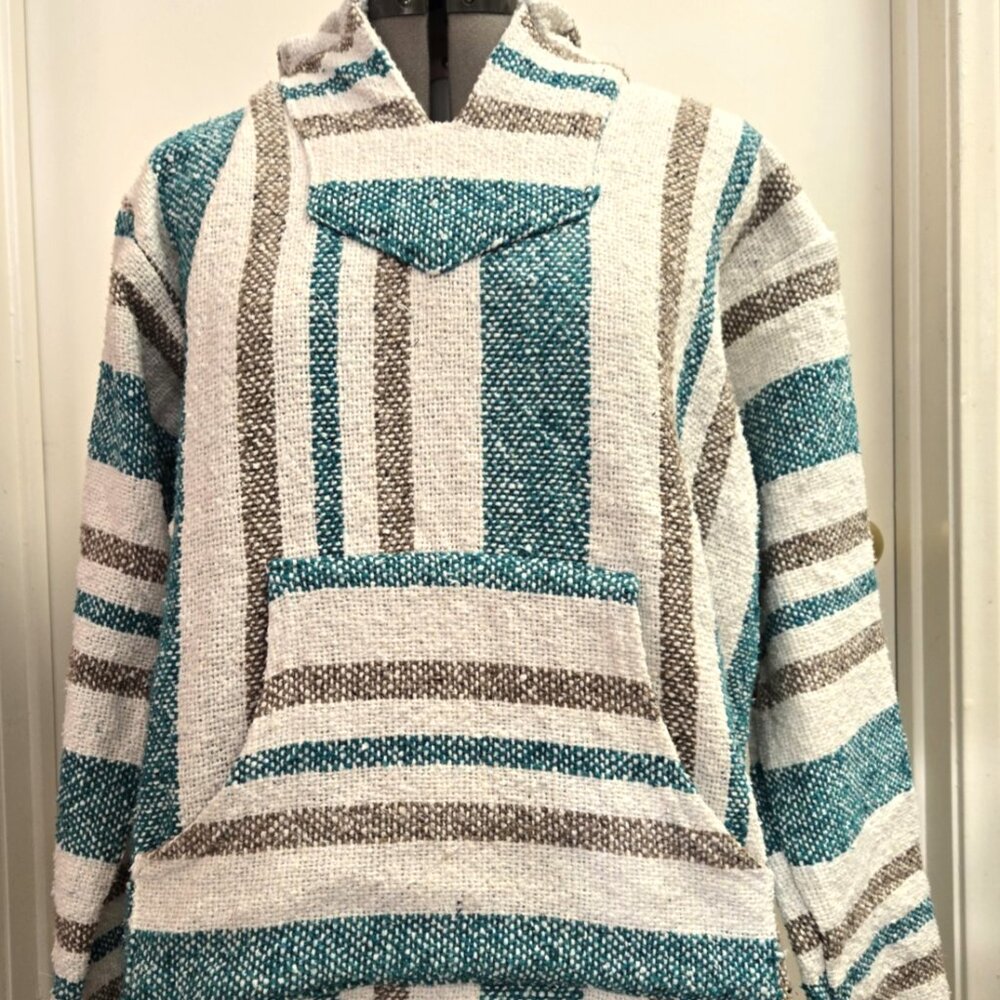 Iguana Jack Mexico Poncho Baja Hoodie Surfer Skater Drug Rug Jacket Unisex Med